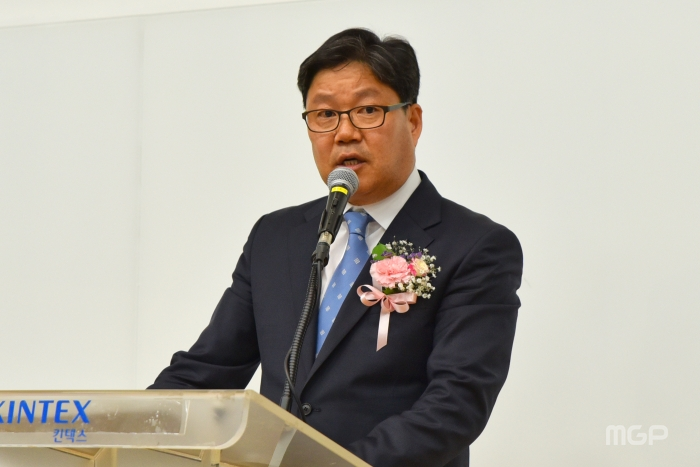 18일 고양·파주지역범죄피해자지원센터 이사장 이·취임식에서 김상래 신임 이사장이 취임사를 하고 있다.