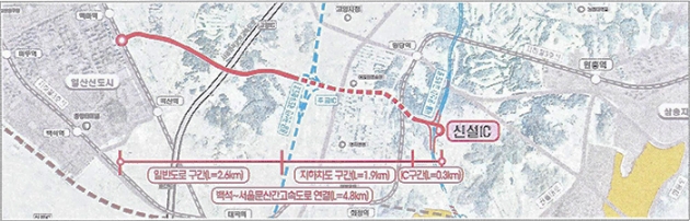 일산동구 백석동부터 서울문산고속도로를 연결하는 자동차전용도로(4.8km, 4차로)