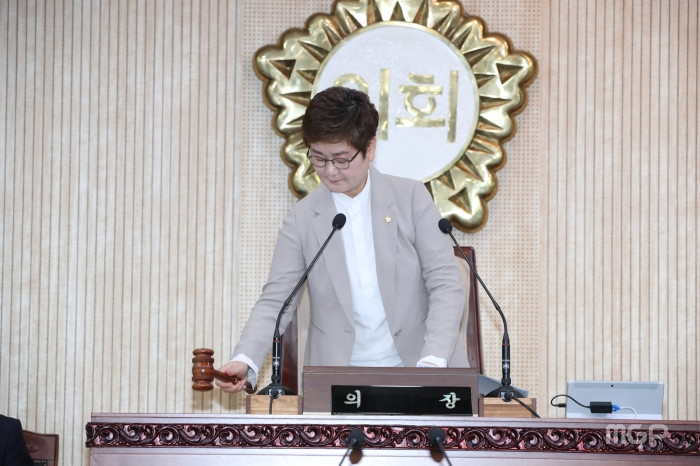 이윤승 고양시의회 의장이 17일 제234회 임시회 1차 본회의를 진행하고 있다.