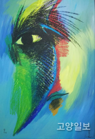 추락의 꿈(Dream of Falls) / Acrylic, Oil pastel on Paper. 78×54cm. 2019